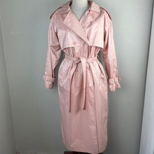 Vintage Pink John Weitz Trench Coat Size 10 EUC